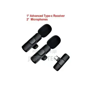 Wireless Lavalier Dual Microphone Audio Video Recording for Type C Pho