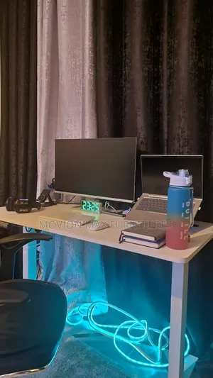 White Table Motorised Electric Desk
