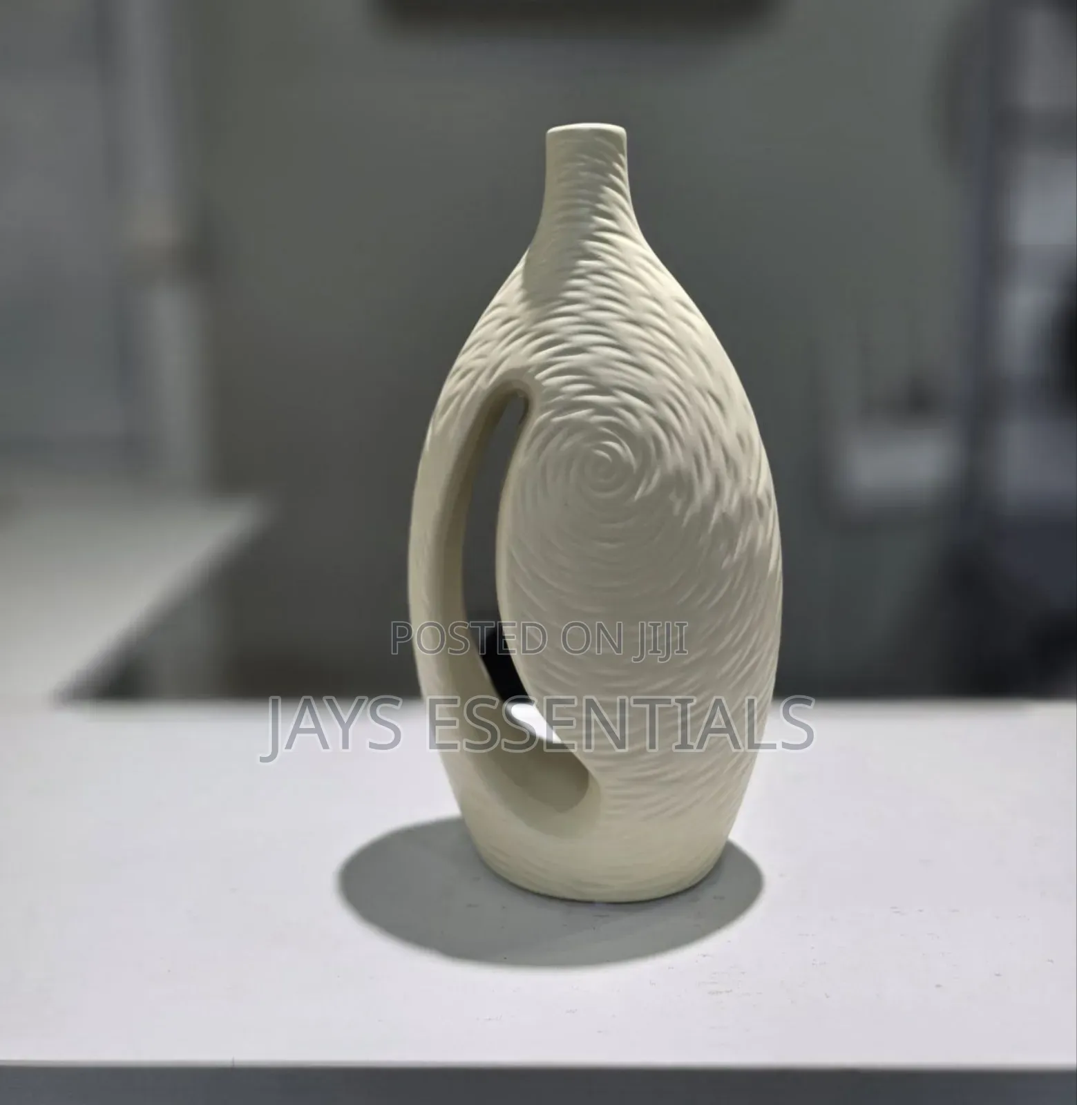 Ceramic Beige Flower Vase