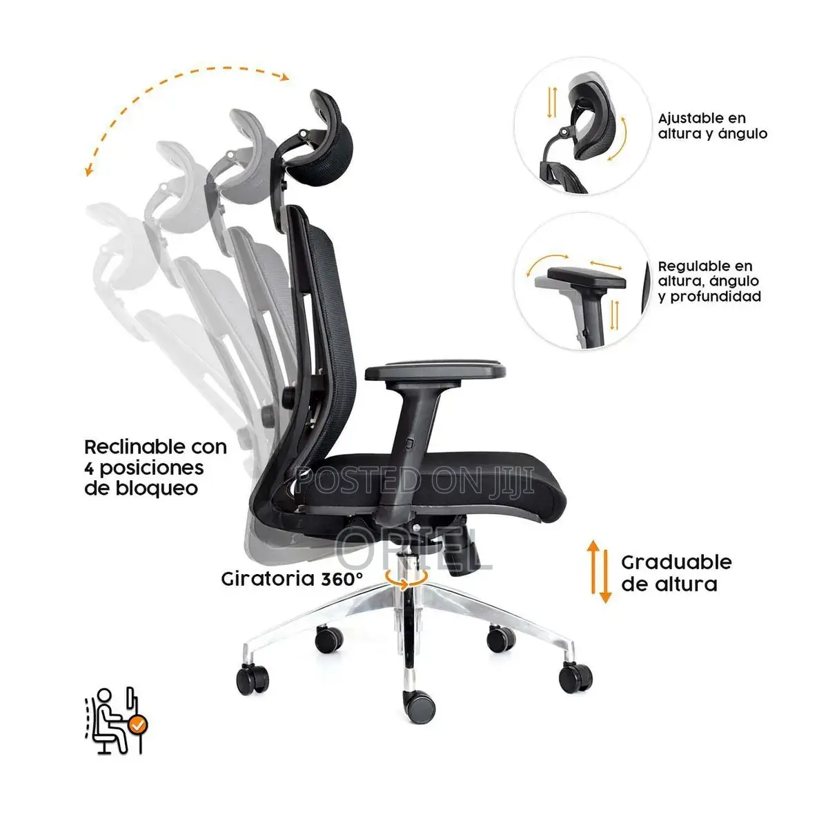 Modern Office Chair : Ergonomic Office Chair With Adjustable Headrest