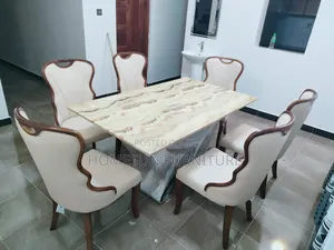 6 Seater Pure Marble Dining Table