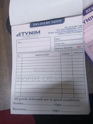 A5 Receipt Books Printing**/ +-