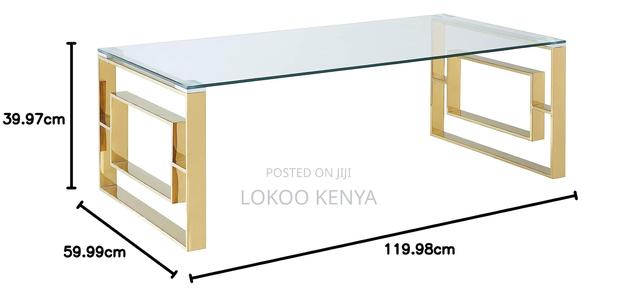 Coffee Table; Clear Glass Rectangular Modern Coffee Table - thumbnail 6