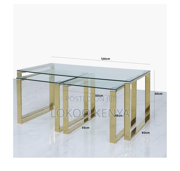 Coffee Table; Clear Glass Rectangular Modern Coffee Table - thumbnail 7