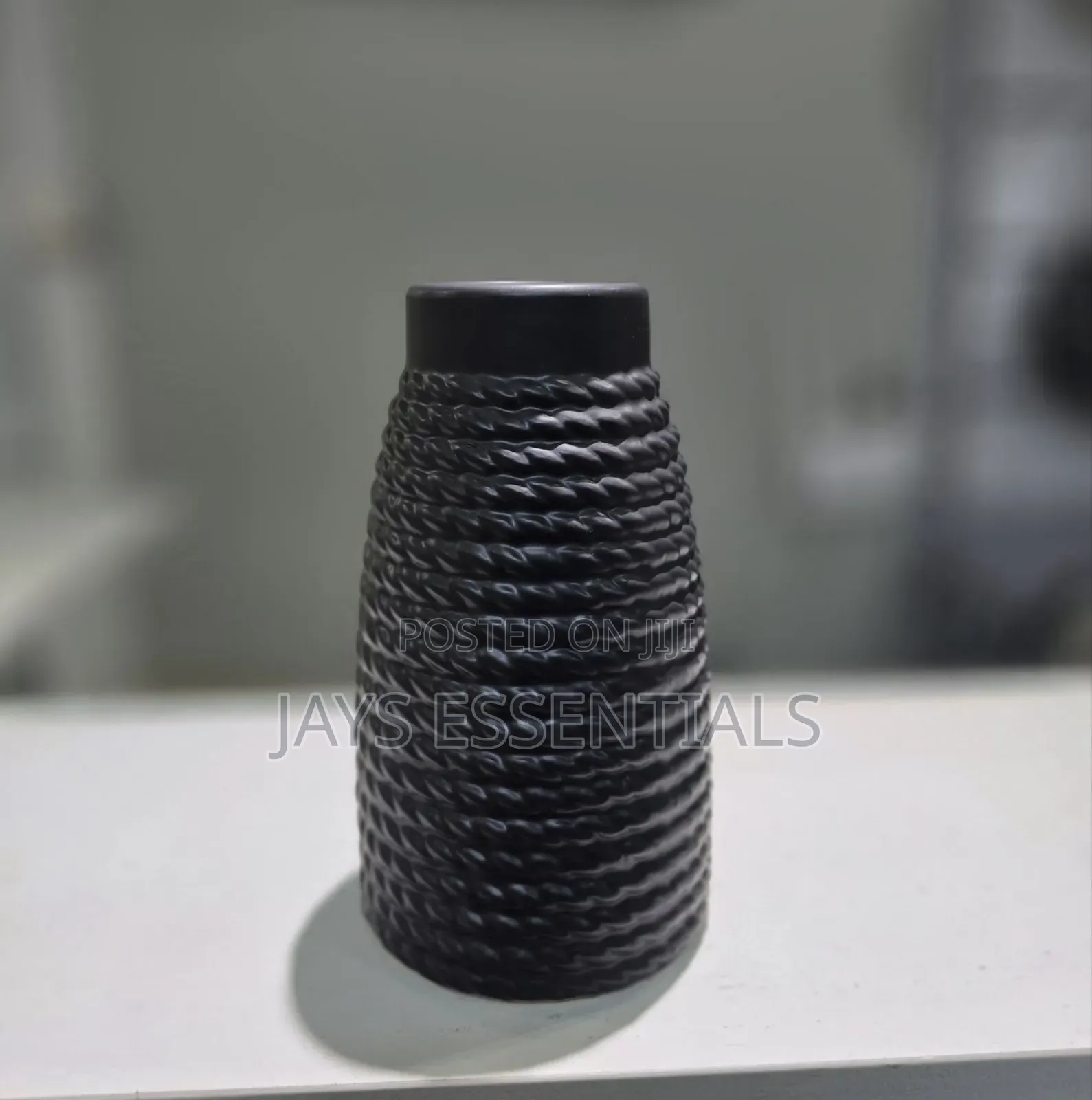 Black Spiral Ceramic Vase