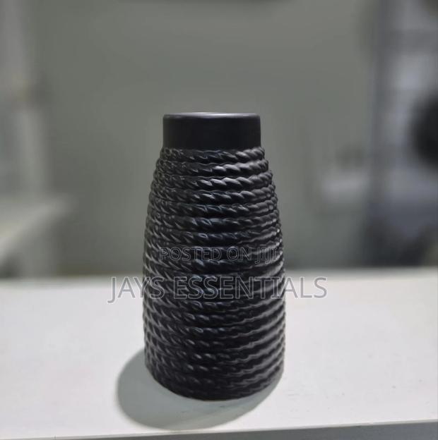 Black Spiral Ceramic Vase - main view
