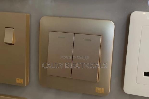 Generic Gold-Colored 2-Gang 2-Way Light Switch Bj6