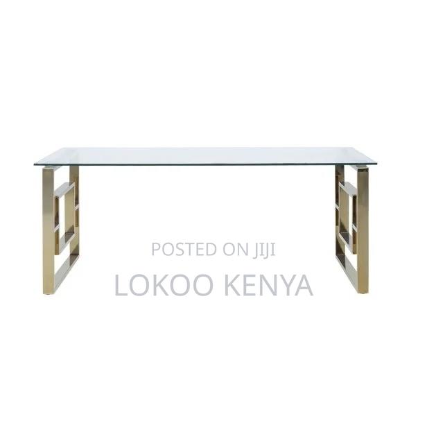 Coffee Table; Clear Glass Rectangular Modern Coffee Table - thumbnail 9