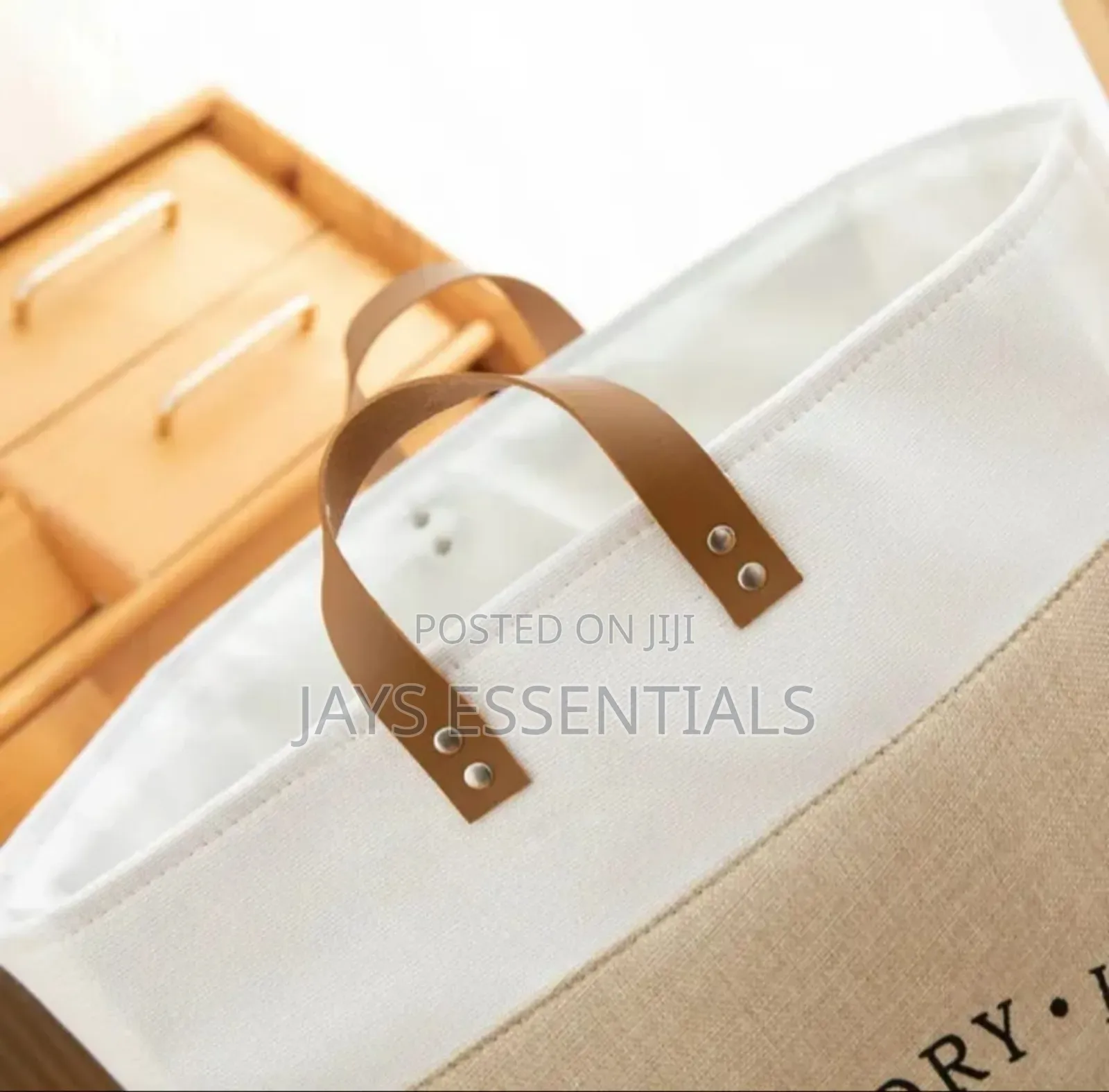 Canvas Fabric Laundry Basket