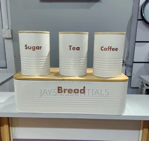 Alloy Bread Bin With Three Canister Set