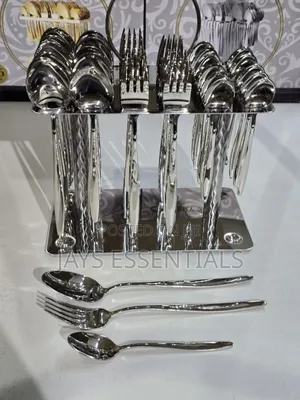 36pcs Silver Cutlery Set With Unique Stand