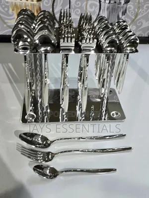 36pcs Silver Cutlery Set With Unique Stand