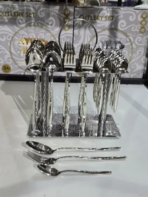 36pcs Silver Cutlery Set With Unique Stand