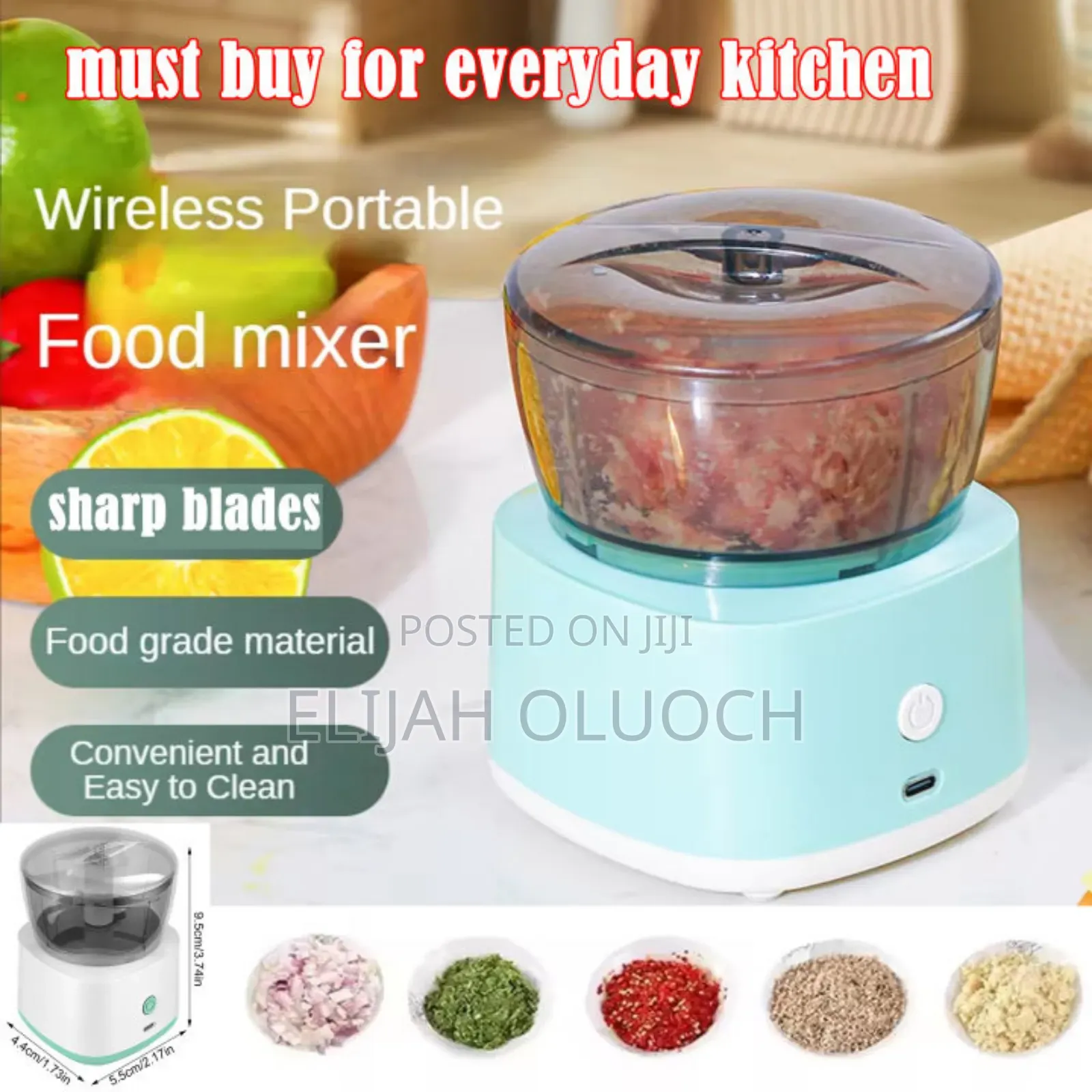 Yl-892 Food Processor Rechargable 2in1 Chopper Or Whip