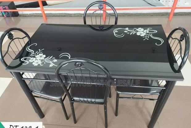 Dinning- Executive 4 Seaters Black Dinning Table Set - main view