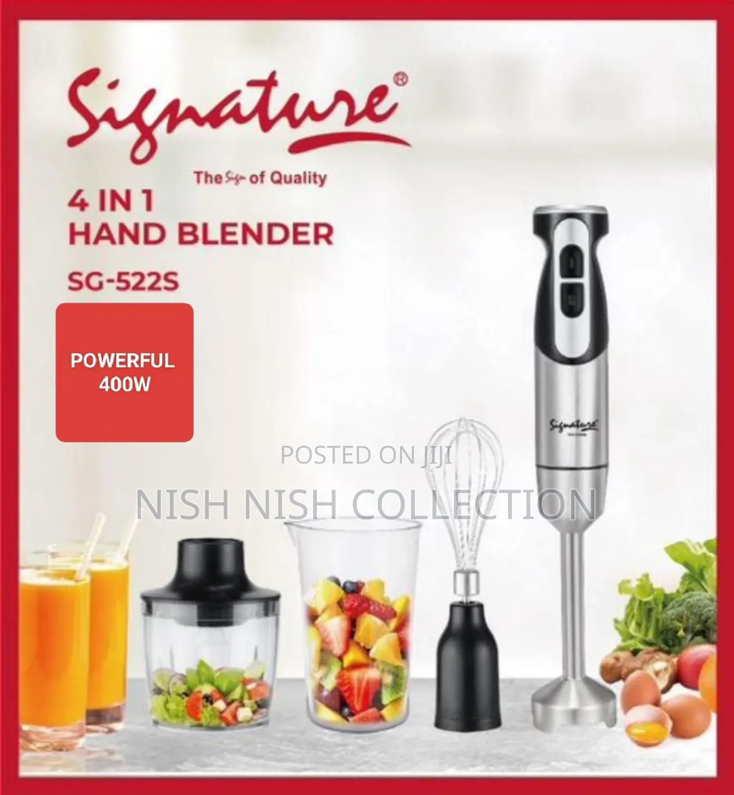 Signature 4 in 1 Hand Blender Stainless Steel
