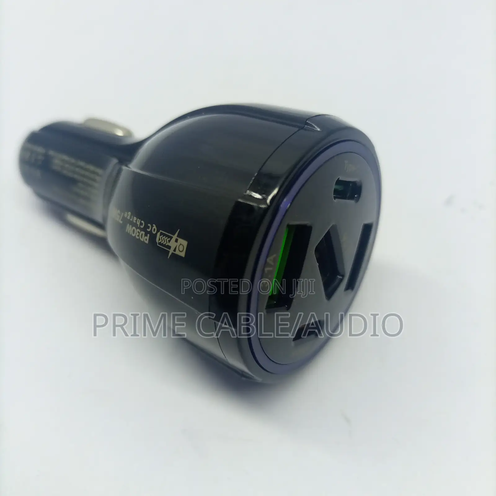 Black 75w Car Fast Charging Charger Adapter, 5 Multi Port Type.