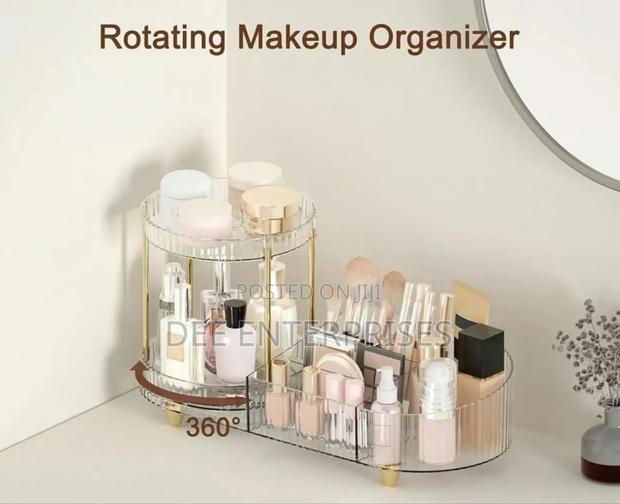 Makeup Organiser 360° Rotating Compartment 2 in 1 Cosmetic Storage - main view