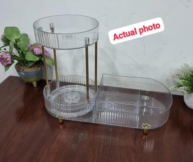 Makeup Organiser 360° Rotating Compartment 2 in 1 Cosmetic Storage - thumbnail 2