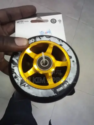 Golden Aluminum Core 100mm Scooter Wheel 7 Bearings. 228gms
