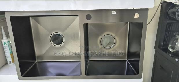 Double Bowl Single Drain Stainless Steel Kitchen Sink - main view