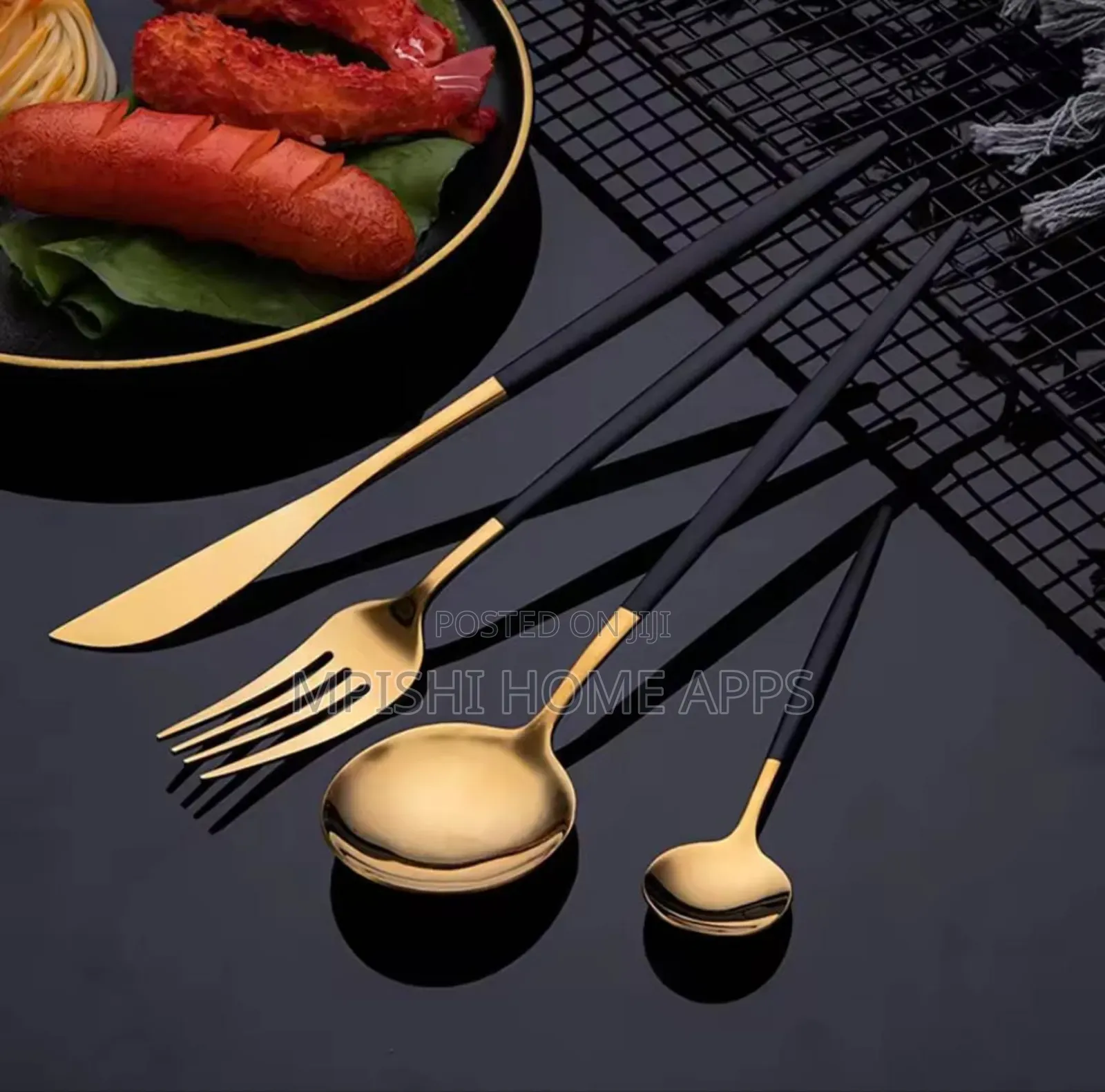24pcs Gold Cutlery Set Stainless Steel