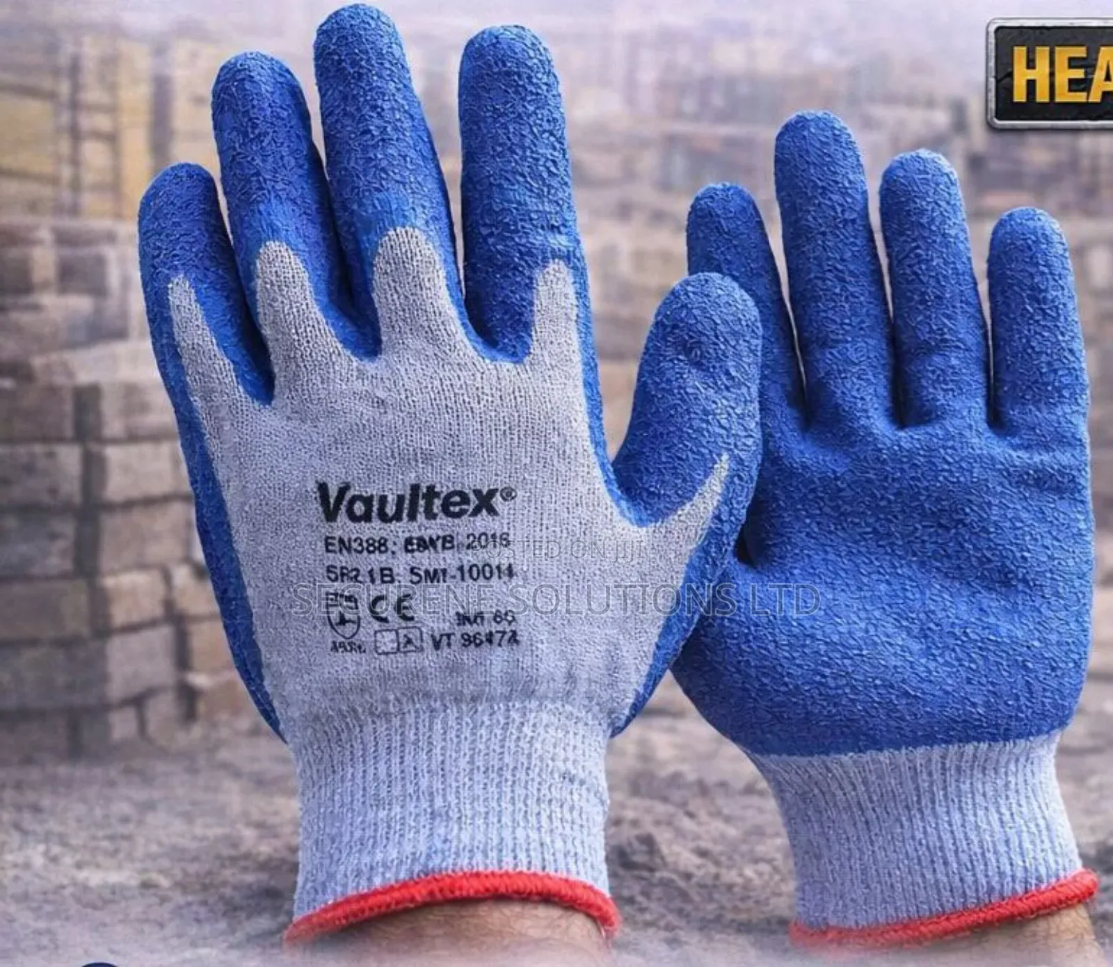 Vaultex Cotton Gloves Crinkle Latex Coating On The Palm And Fingers