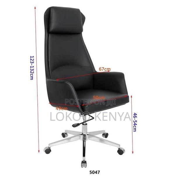Office Chair; Black High Back Swivel Execitive Chair - thumbnail 2