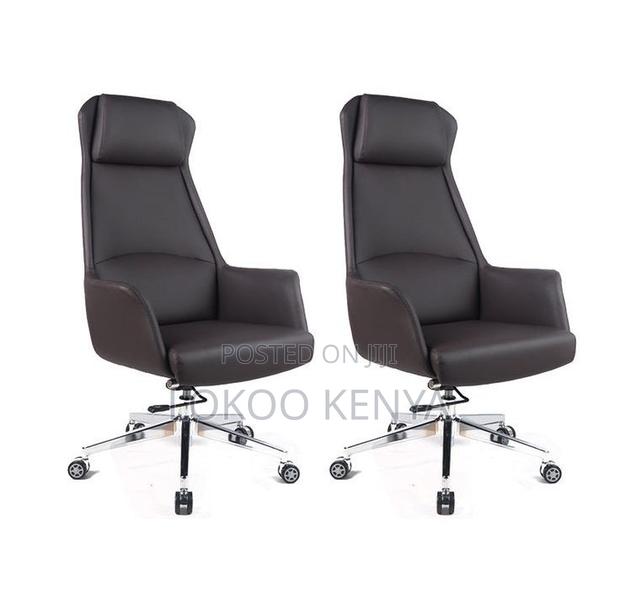 Office Chair; Black High Back Swivel Execitive Chair - thumbnail 3