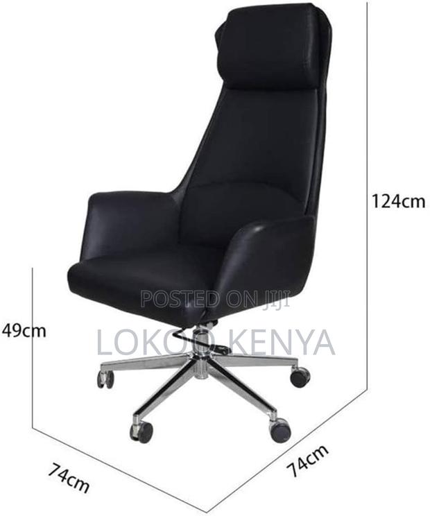 Office Chair; Black High Back Swivel Execitive Chair - thumbnail 5