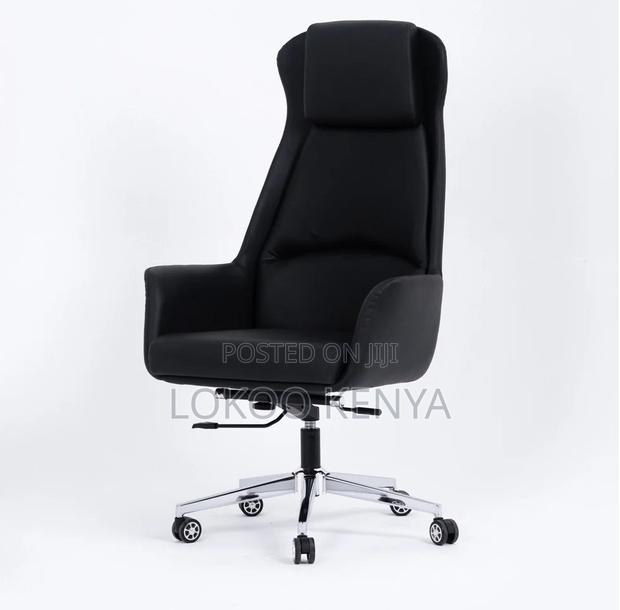 Office Chair; Black High Back Swivel Execitive Chair - thumbnail 6