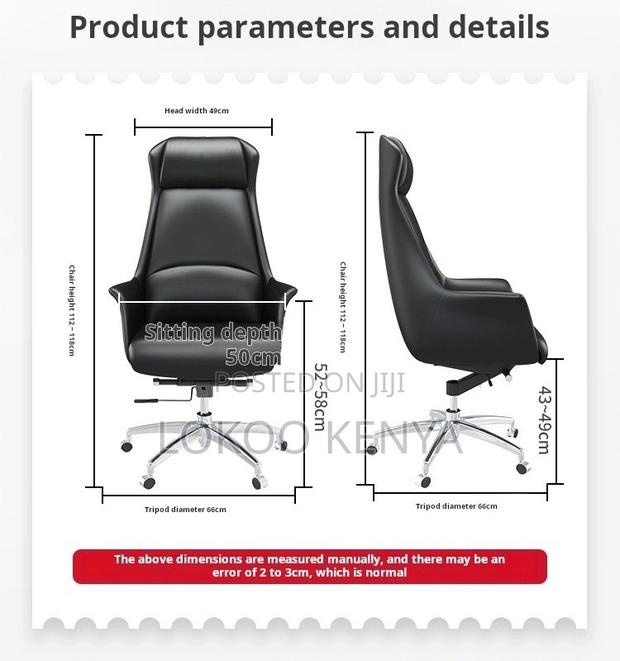 Office Chair; Black High Back Swivel Execitive Chair - thumbnail 10