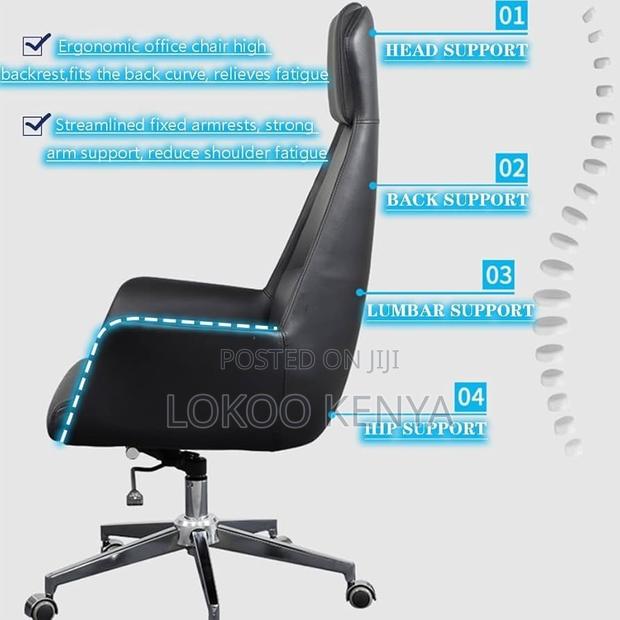 Office Chair; Black High Back Swivel Execitive Chair - thumbnail 12