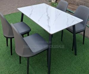 4 Seaters Glass Topping Dinning Table With Executive Chairs - thumbnail 2
