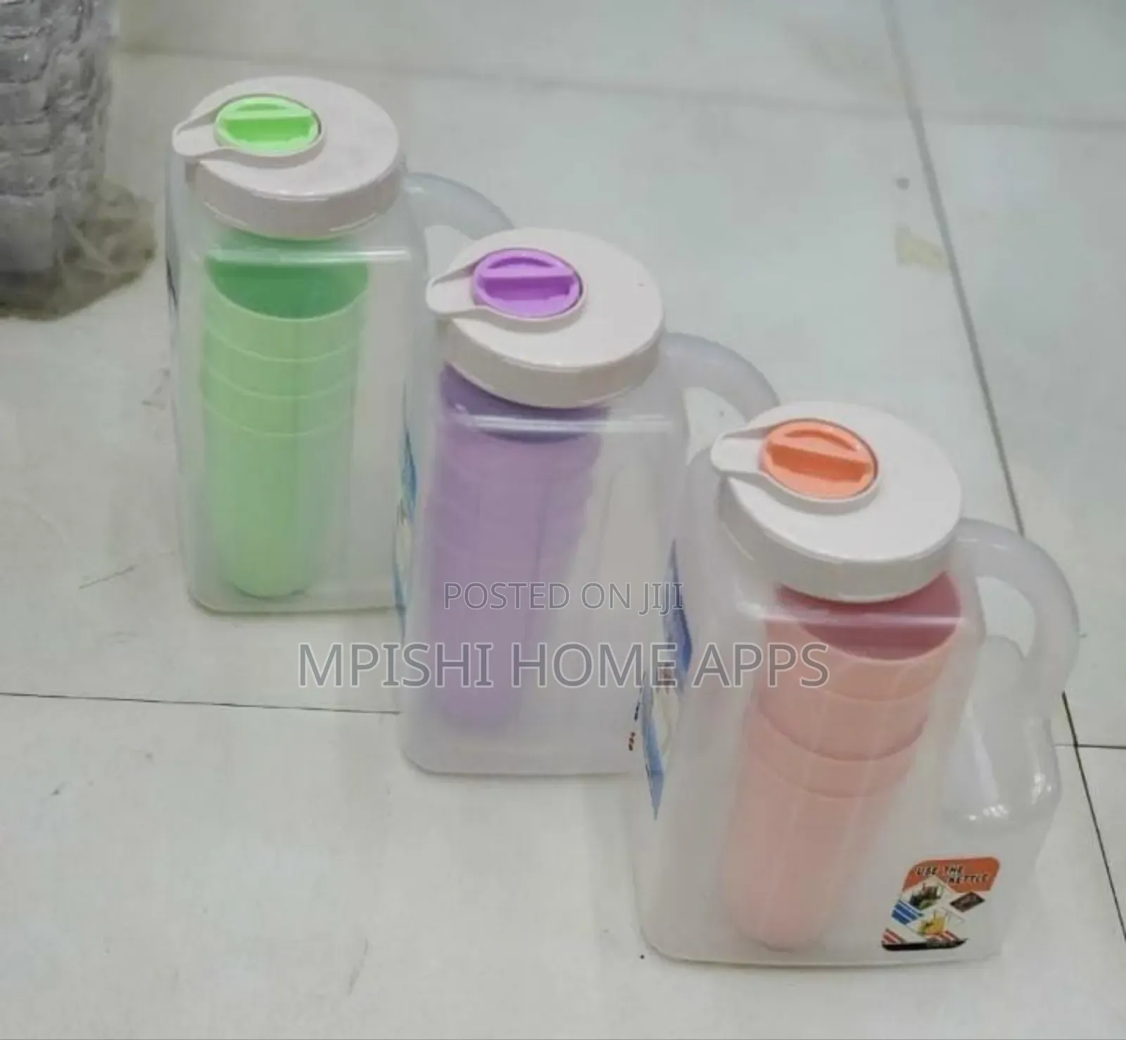 4 Liter Plastic Water Fridge Bottle Set