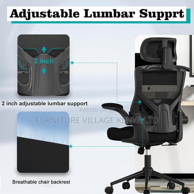 Ergonomic Office Chair, High Back Mesh Desk Chair - thumbnail 4