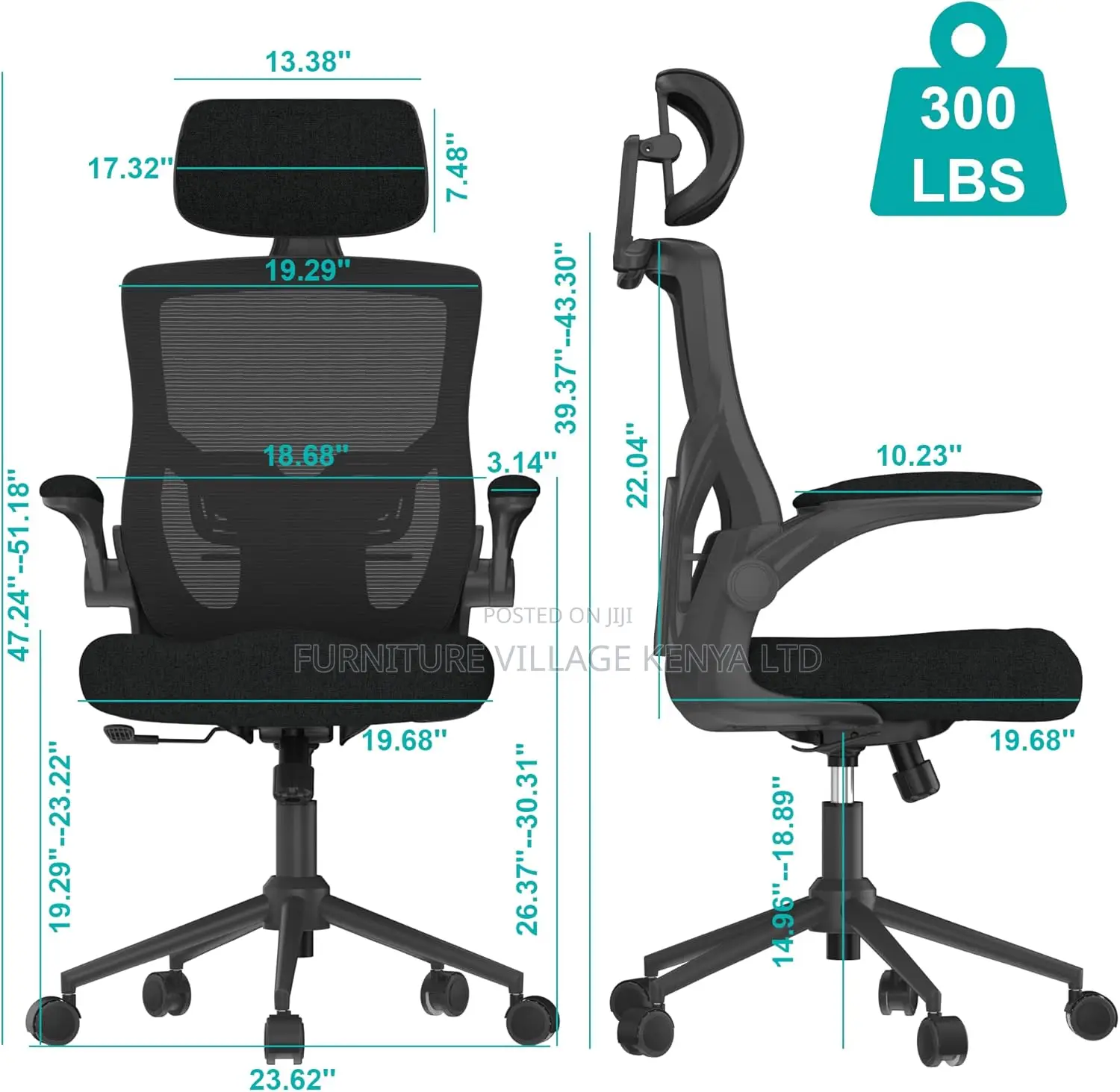 Ergonomic Office Chair, High Back Mesh Desk Chair