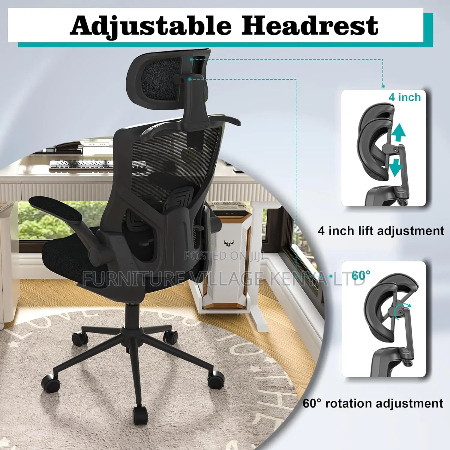 Ergonomic Office Chair, High Back Mesh Desk Chair