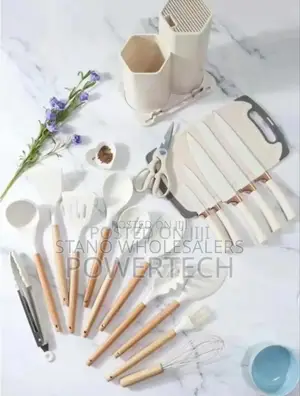 Colour White New -19pcs Silicone Spoons