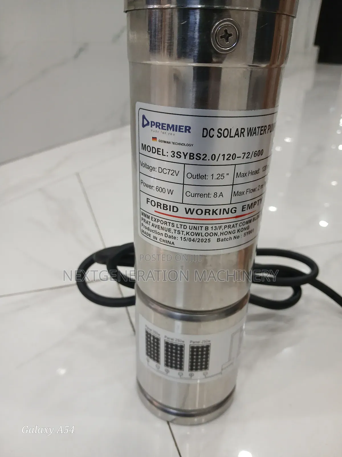 Premier Solar Submersible Pump 120m