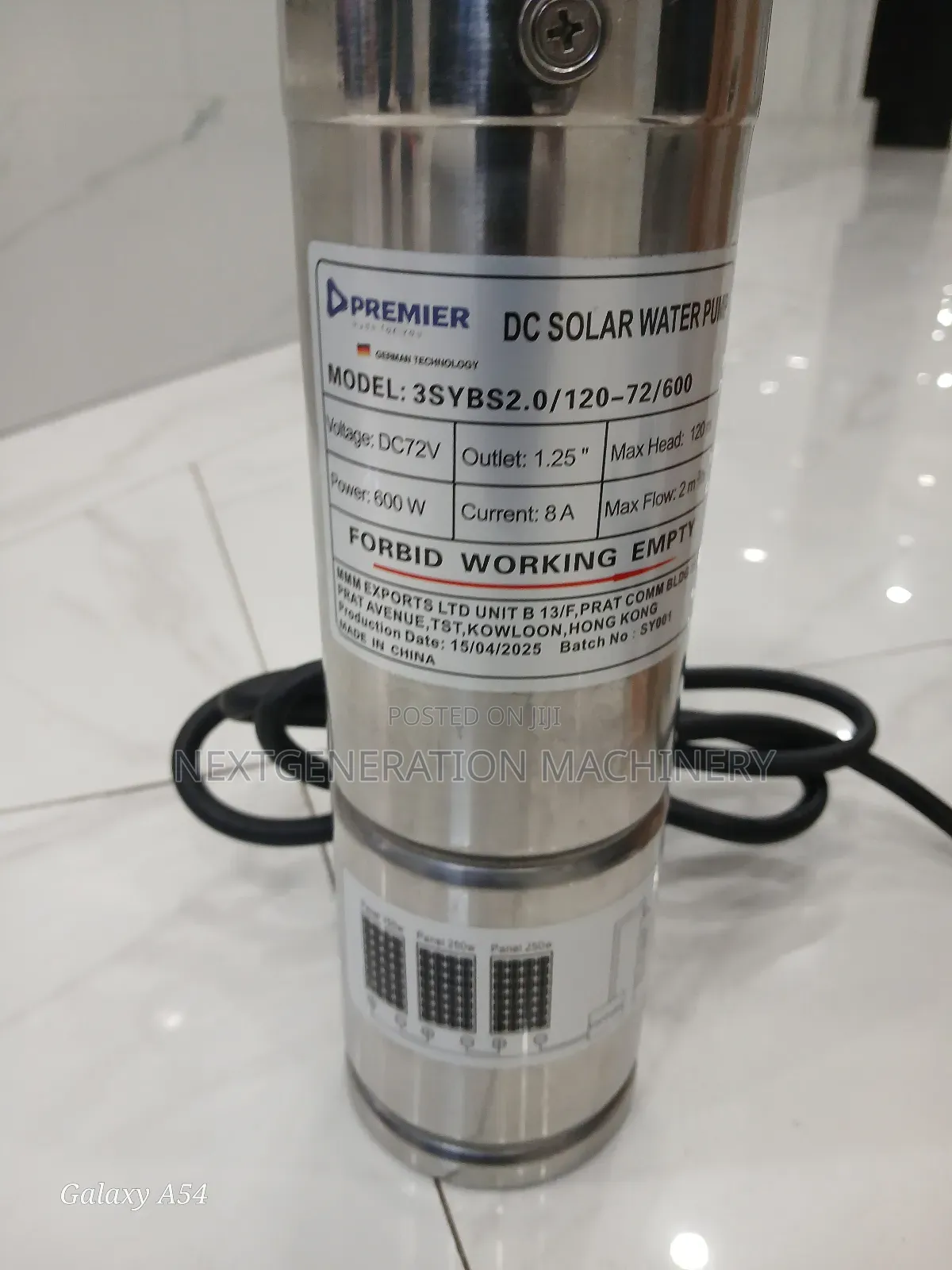Premier Solar Submersible Pump 120m