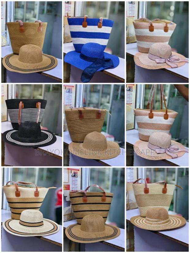 *Ladies Straw Bag With Matching Summer Hats*