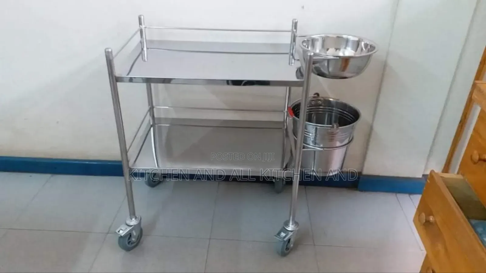 Stainless Steel Movable Hospital Trolley