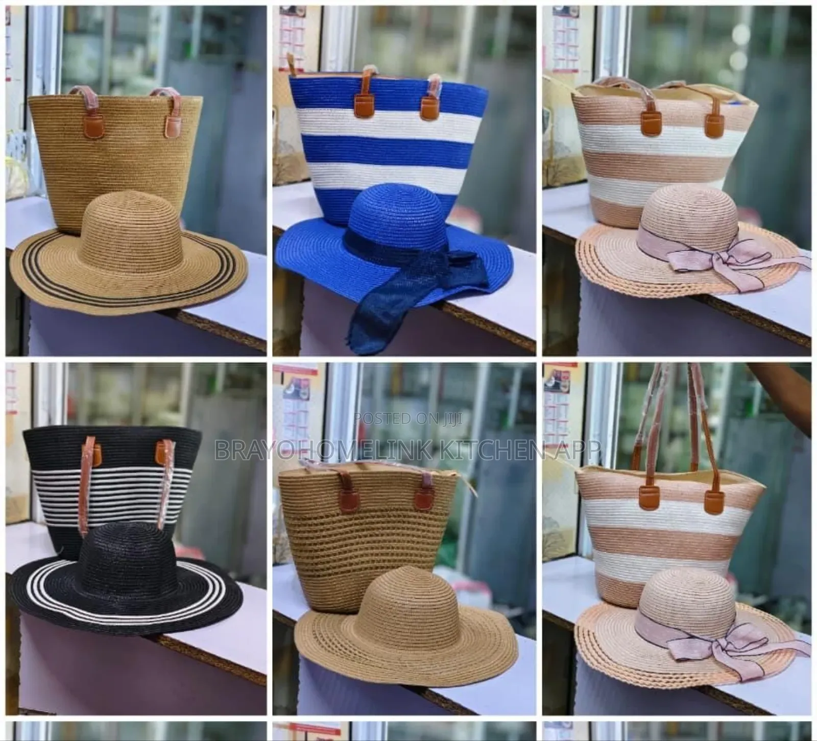 *Ladies Straw Bag With Matching Summer Hats*