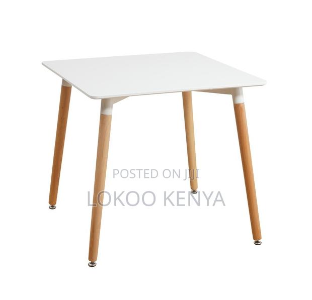 Dining Table; White-Nordic Wood MDF Top Dining Table - thumbnail 5