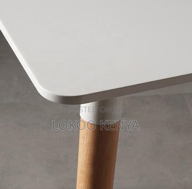 Dining Table; White-Nordic Wood MDF Top Dining Table - thumbnail 9