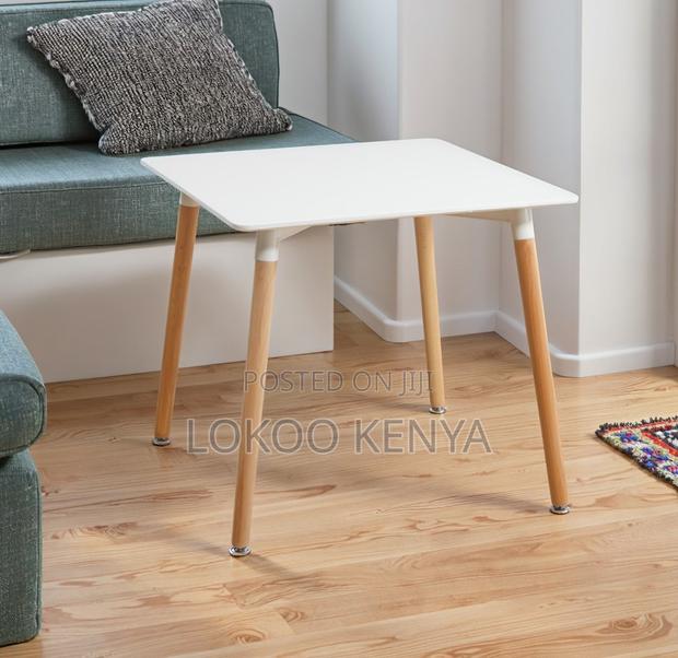 Dining Table; White-Nordic Wood MDF Top Dining Table - thumbnail 12