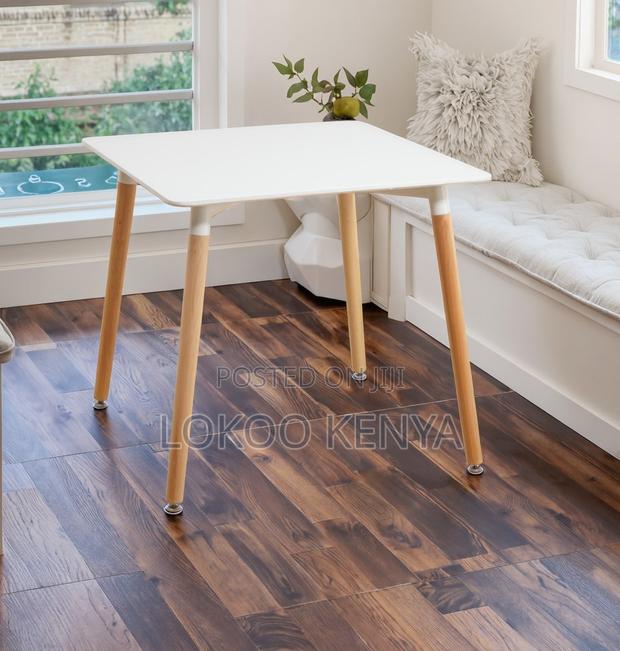 Dining Table; White-Nordic Wood MDF Top Dining Table - thumbnail 13