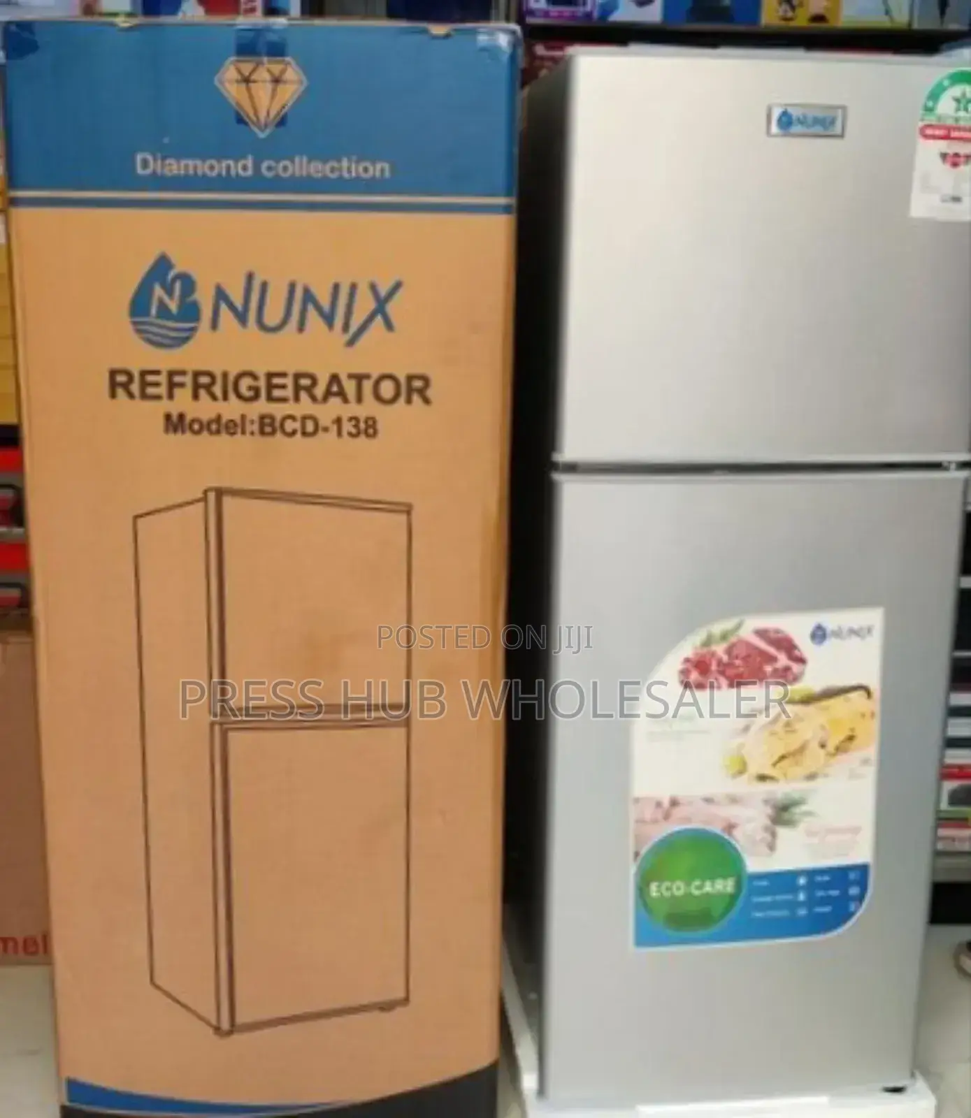Nunix 138l Double Door Refrigerator * 