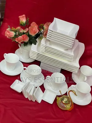 36pc White Ceramic Dinner Set